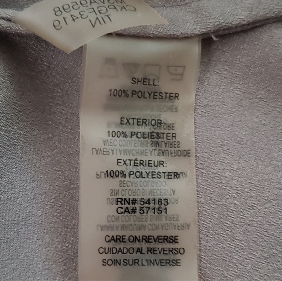 Calvin Klein Gray Roll Tab Long Sleeve Button Down Blouse  Zipper Pockets Size L - Picture 8 of 10